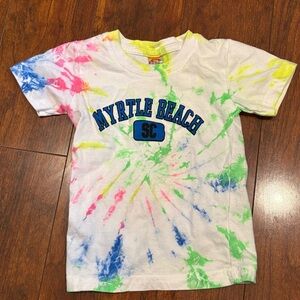 Myrtle Beach Tie-Dye Baby T-Shirt - White with Neon Accents